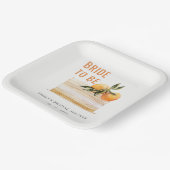 Elegante Cute Boho Sinaasappel Fruit Cake Bruidsdo Papieren Bordje (Gebogen)