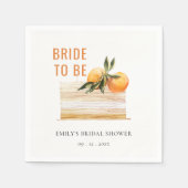 Elegante Cute Boho Sinaasappel Fruit Cake Bruidsdo Servet (Voorkant)