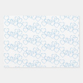 Elegante, cute decoratieve blauwe, witte hartjes inpakpapier vel (Voorkant 2)