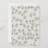 Elegante Cute Donkere Hert Bloem Crest Trouw Bedankkaart (Achterkant)