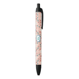 Elegante  Cute frorale Patroon Roze   Zwarte Inkt Pen