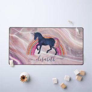 Elegante Cute Meisjesnaam Regenboog Hemelse Eenhoo Bureaumat