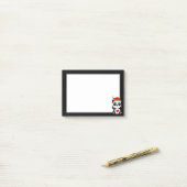 Elegante Cute Panda Beer Cartoon op Zwart & Wit Post-it® Notes (Op bureau)