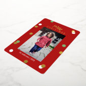 Elegante Cute Prettig Kerstmis Custom Foto  Folie Folie Feestdagenkaart (Gedraaid)