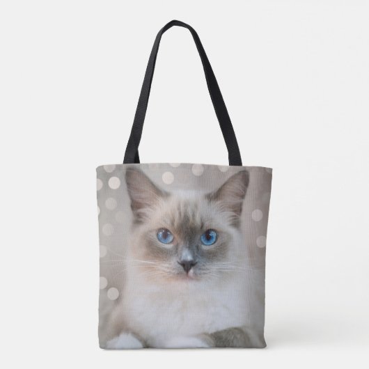 Elegante Cute Ragdoll Poes Kat Tote Bag (Achterkant)