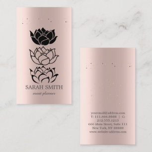 Elegante Cute Roze Gouden Diamanten Lotus Zakelijk Visitekaartje