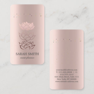 Elegante Cute Roze Gouden Diamanten Lotus Zakelijk Visitekaartje
