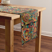 Elegante Cyaan "Aztec Dream" Table Runner 16 x 90 Medium Tafelloper (Voorbeeld)