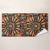 Elegante cyaan "Aztec Dream" zachte badhanddoek (Badhanddoek)