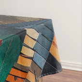 Elegante cyaan "oude inheemse kronieken" Cotto Tafelkleed (Voorbeeld)