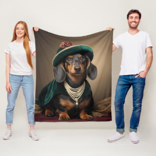 Elegante Dackeldame Koninklijke Vliesdeken  Fleece Deken