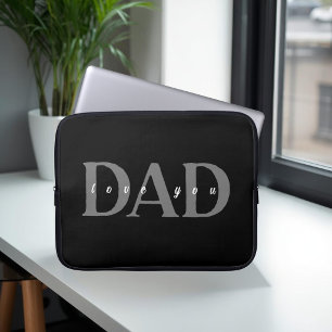 Elegante DAD Love You Zwarte Laptop Hoes