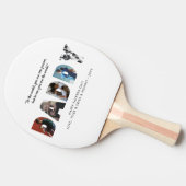 Elegante DADDY Fotocollage Happy Vaderdag Tafeltennisbatje (Zijkant)