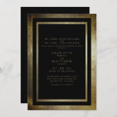 Elegante dag goud & zwart beide ouders bruiloft kaart (Voorkant / Achterkant)