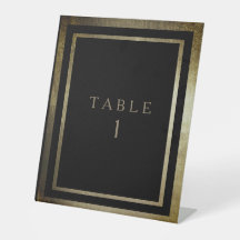 Elegante Dag Goud & Zwarte Trouwtafel Nummer