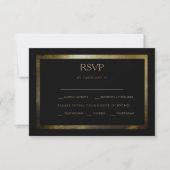 Elegante Dag Metallic Goud Bruiloft RSVP Kaart (Voorkant)