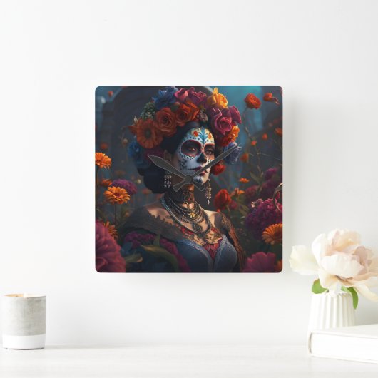 Elegante Dag van de Dode Levendige Klok (Huis)