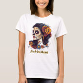 Elegante Dag van de Dode Suikerschedel Vrouw T-shirt (Voorkant)