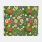 Elegante Dag van de Valentijn, monogram, mos Fleece Deken (Voorkant (Horizontaal))