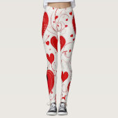 Elegante Dag van de Valentijn, rode harten, monogr Leggings (Voorkant)