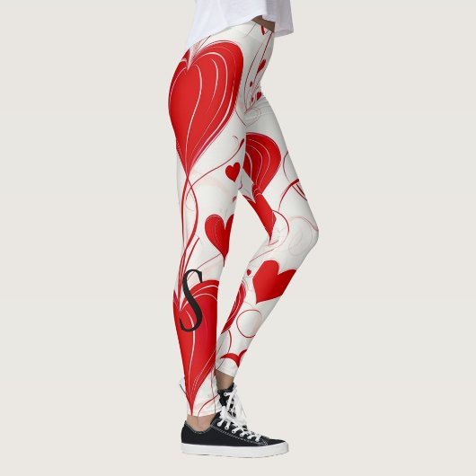 Elegante Dag van de Valentijn, rode harten, monogr Leggings