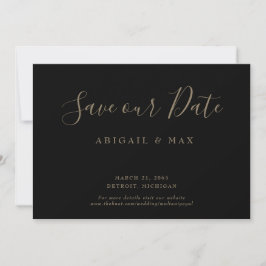 Elegante dag zwart goud tekst glam opslaan onze da save the date