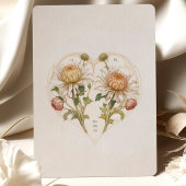 Elegante Dahlia Art Nouveau bruiloft Kaart