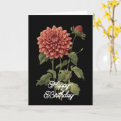 Elegante Dahlia Floral Botanical Verjaardag Kaart (Gele Bloem)