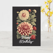 Elegante  Dahlia Flower Happy Birthday Kaart (Gele Bloem)