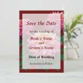 Elegante Dahlia Kidds Climax Save the Date (Staand voorkant)