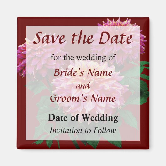 Elegante Dahlia Kidds Climax Save the Date Magneet (Voorkant)