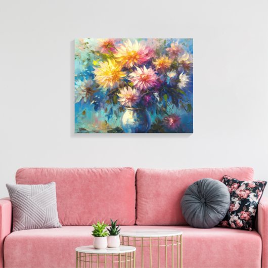 Elegante Dahlia Sonata Fine Art Canvas Afdruk (Insitu (Woonkamer))