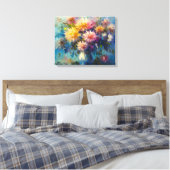 Elegante Dahlia Sonata Fine Art Canvas Afdruk (Insitu (Slaapkamer))