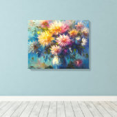 Elegante Dahlia Sonata Fine Art Canvas Afdruk (Insitu (Houten vloer))
