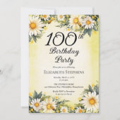 Elegante Daisies Garden Floral 100ste verjaardagsf Kaart (Voorkant)
