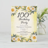 Elegante Daisies Garden Floral 100ste verjaardagsf Kaart (Staand voorkant)