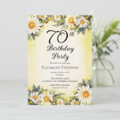 Elegante Daisies Garden Floral 70ste verjaardagsfe Kaart (Staand voorkant)