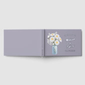 Elegante Daisies Mason Jar Bruiloft Folie Lavendel Gastenboek (Volledig)