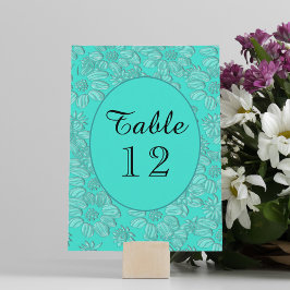 Elegante Daisies Turquoise Trouwtafel Geen Kaart