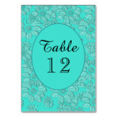 Elegante Daisies Turquoise Trouwtafel No 3x5 Kaart (Voorkant)