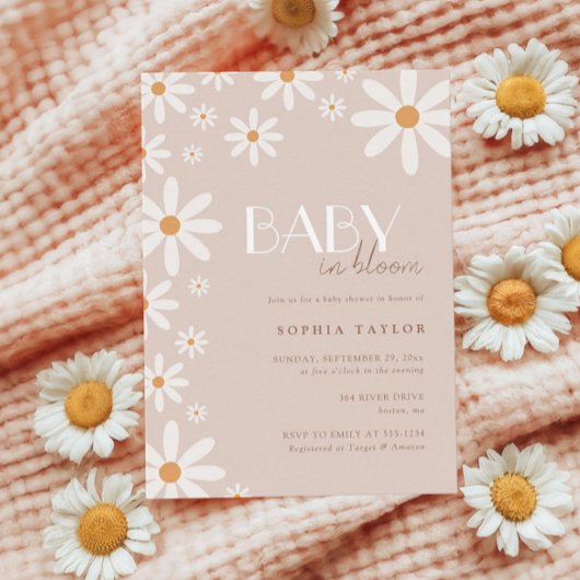 Elegante Daisy Baby in Bloom Baby shower Kaart
