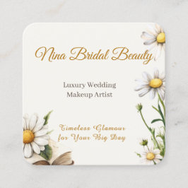 Elegante Daisy Bloemen bruiloft make-up artist Vierkante Visitekaartje