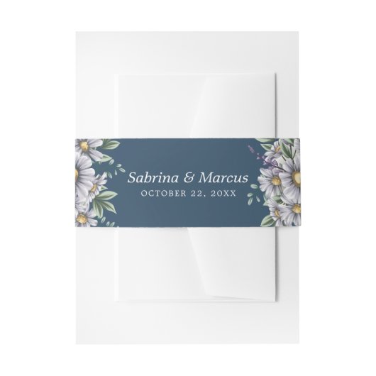 Elegante Daisy Bloemen Gepersonaliseerde Trouwenve Uitnodigingen Wikkel (Voorkant Voorbeeld)