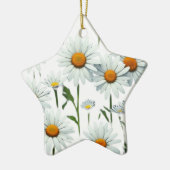 Elegante Daisy Boho Bloem Kerstmis Keramisch Ornament (Links)