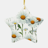 Elegante Daisy Boho Bloem Kerstmis Keramisch Ornament (Achterkant)