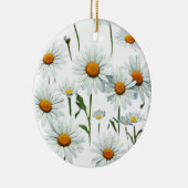 Elegante Daisy Boho Bloemen Kerstmis Keramisch Ornament (Rechts)