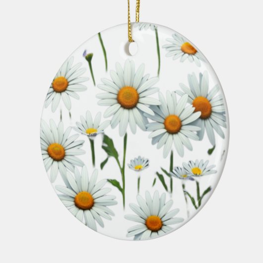 Elegante Daisy Boho Bloemen Kerstmis Keramisch Ornament (Links)