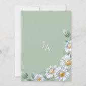Elegante Daisy Eucalyptus Monogram Huwelijk Kaart (Achterkant)