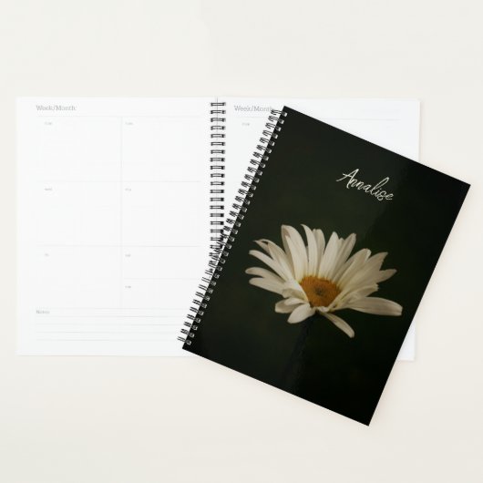 Elegante Daisy Floral foto gepersonaliseerd Planner (Display)