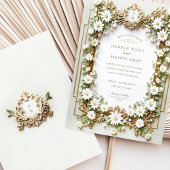 Elegante Daisy met Faux Gold Details Huwelijk Kaart